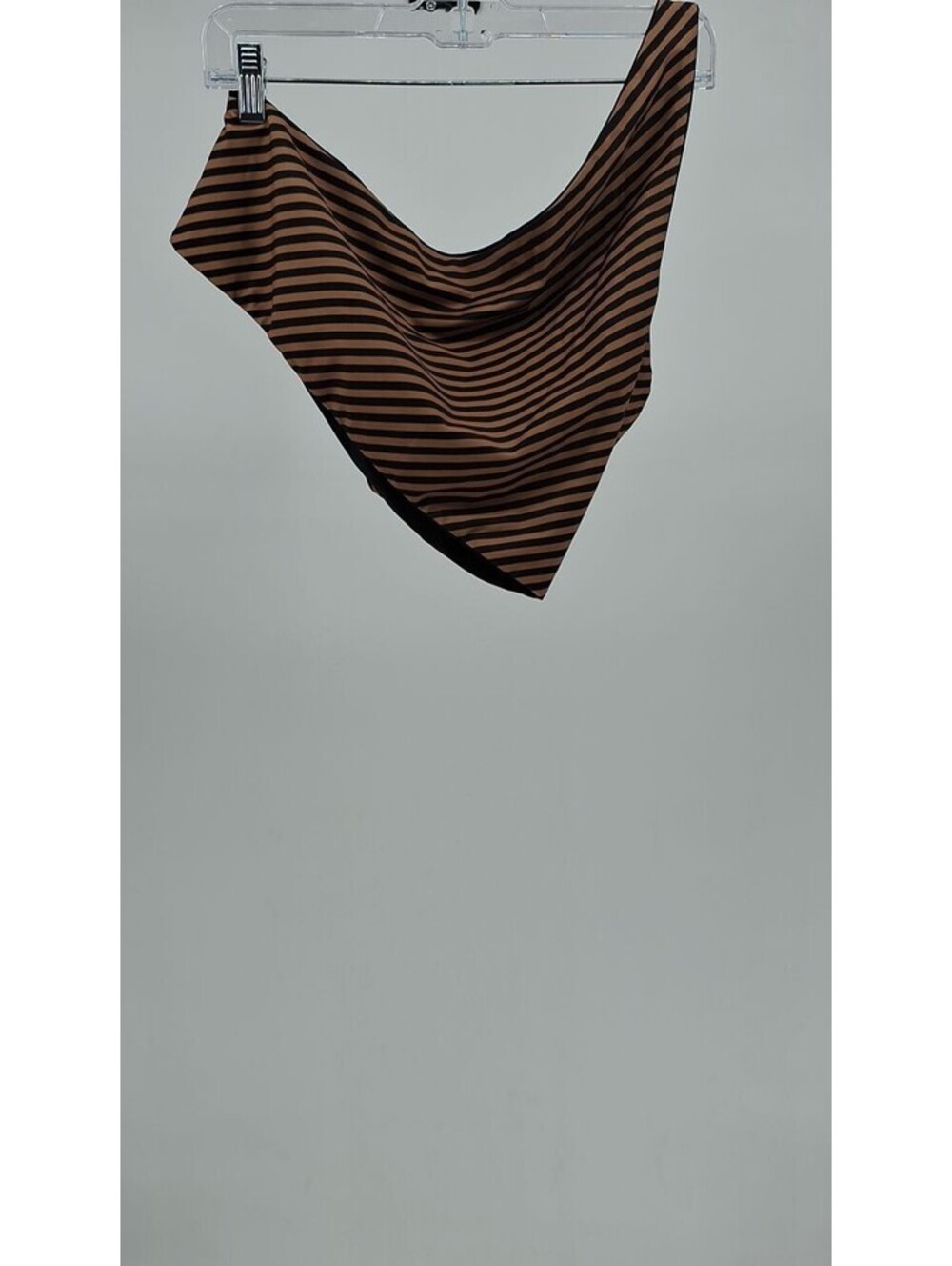 Striped Black and Brown Bikini Set